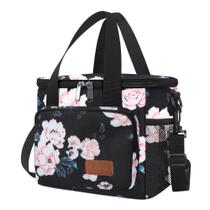 Bolsa Térmica Femuar Aislada para Trabajo Oficina 15L Flores Rosadas