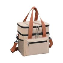 Bolsa Térmica Grande Capacidade Com Duas Camadas Portátil Para Almoço, Piquenique, Armazenamento De