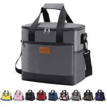 Bolsa térmica iknoe Large Dobrável de 15 L, Isolada, 24 latas, cinza