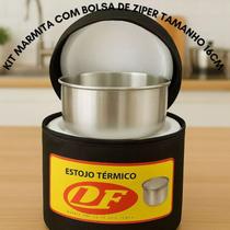 Bolsa termica isolada isopor 16cm marmita aluminio com tampa duracao de 6 horas ideal para tranalho almoco jantar 1 un