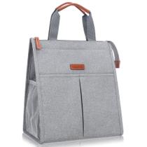 Bolsa Térmica Lacdo Impermeable Suave para Almuerzo Gris 29x25x16 cm