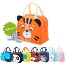 Bolsa Térmica Lancheira Infantil FG Unissex Porta Marmita com Estampa de Bichinhos Marrom Bolsa Térmica Lancheira Infantil FG Unissex Porta Marmita com Estampa de Bichinhos Marrom