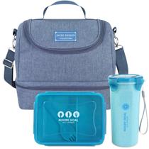 Bolsa Térmica Lancheira Necessaire Alça Ombro Kit Marmita e Copo Box Fitness Escola Trabalho