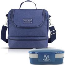 Bolsa Térmica Lancheira Necessaire Concept 2 Divisórias Andares + Pote Marmita 2 Compartimentos Livre BPA Free Trava Bolsa Térmica Lancheira Necessaire Concept 2 Divisórias Andares + Pote Marmita 2 Compartimentos Livre BPA Free Trava