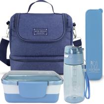 Bolsa Térmica Lancheira Necessaire Concept + Pote Marmita Lanches 2 Compartimentos + Garrafa Squeeze + Porta Talheres Bolsa Térmica Lancheira Necessaire Concept + Pote Marmita Lanches 2 Compartimentos + Garrafa Squeeze + Porta Talheres