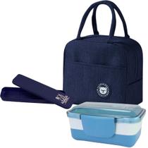 Bolsa Térmica Lancheira Necessaire Lanches Bebidas + Porta Talheres Portátil + Marmita 950ml 2 compa Bolsa Térmica Lancheira Necessaire Lanches Bebidas + Porta Talheres Portátil + Marmita 950ml 2 compa