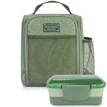 Bolsa Térmica Lancheira Necessaire + Pote Marmita 2 Andares Divisórias Trava Livre BPA Free Microondas Freezer Bolsa Térmica Lancheira Necessaire + Pote Marmita 2 Andares Divisórias Trava Livre BPA Free Microondas Freezer