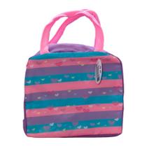 Bolsa Termica Listrado Rosa,Roxo e Azul - 22x12x18cm - 1 unidade - Rizzo