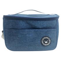 Bolsa Termica Marmita Bag Pequena 5 Litros Necessaire Unissex Azul para Viagem Academia Fitness Trabalho Bolsa Sacola Lancheira Praia Bebidas Cooler
