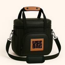 Bolsa Térmica Marmita Fitness Fit Lancheira Black Luxo Couro Bolsa Térmica Marmita Fitness Fit Lancheira Black Luxo Couro