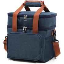 Bolsa Térmica Marmita Grande 2 Andares com Alça de Ombro Lancheira para Trabalho Academia e Viagens