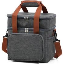 Bolsa Térmica Marmita Grande 2 Andares com Alça de Ombro Lancheira para Trabalho Academia e Viagens Bolsa Térmica Marmita Grande 2 Andares com Alça de Ombro Lancheira para Trabalho Academia e Viagens