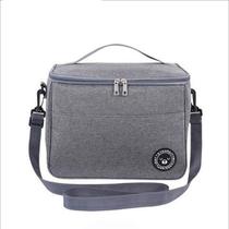 Bolsa Térmica Marmita Lancheira Grande 11L Fitness Academia Passeios Trabalho Cor Preto Azul Cinza