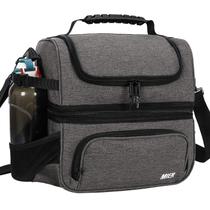 Bolsa Térmica MIER con Doble Compartimento, Aislada y Antiderrames, Gris