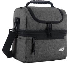Bolsa Térmica MIER Doble Piso Aislada y Antigoteo Gris
