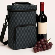 Bolsa Térmica para 3 Garrafas de Vinho Bebidas com Divisor Interno Vitino Geo