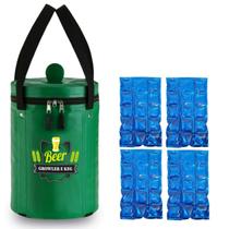 Bolsa Térmica Para Barril Chopp 5L + 4 Cartelas Gelo Gel