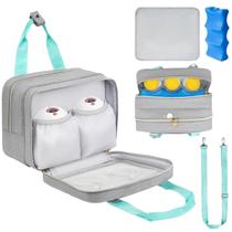 Bolsa térmica para bomba de mama Jaffzora com bolsa de gelo cinza Bolsa térmica para bomba de mama Jaffzora com bolsa de gelo cinza