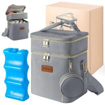 Bolsa Térmica para Leche Materna DerBiedersinn Grande de Doble Capa Gris