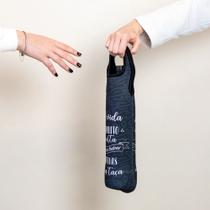 Bolsa Térmica para Vinho com Alça e Frase Inspiradora "A Vida é Curta"