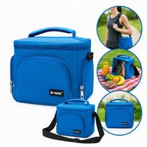 Bolsa Termica Pequena Lancheira Para Marmita Cerveja Piquinique Passeios Azul B-Max