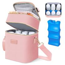 Bolsa Térmica PIIOSER para Leite Materno - Capacidade para 6 Mamadeiras de 250ml (Rosa)