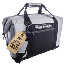 Bolsa térmica Polar Bear Coolers isolada à prova de vazamentos em prata Bolsa térmica Polar Bear Coolers isolada à prova de vazamentos em prata