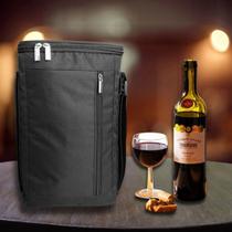Bolsa Termica Porta Vinho Impermeavél 2 Garrafas e Espumante Wine Bag Presente Elegante