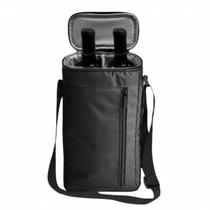 Bolsa Térmica Porta Vinho Oxford Média Impermeável Bebidas 2 Garrafas ou Taças Bolso Alça de Ombro Reforçados Divisorias Removiveis Passeio Best Sling