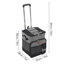Bolsa termica rodinhas 39 litros poliester e peva 35cm x 28cm x 40cm