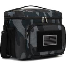 Bolsa Térmica Táctica FlowFly para Almuerzo, Aislante, Negra/Camuflaje, Grande