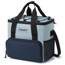Bolsa térmica TOURIT aislada suave 14.6L para 24 latas para exteriores Gris Azul Bolsa térmica TOURIT aislada suave 14.6L para 24 latas para exteriores Gris Azul