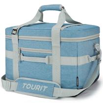 Bolsa térmica TOURIT isolada dobrável 32L 48 latas azul claro