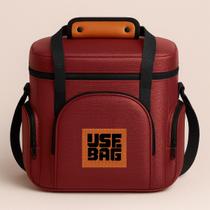Bolsa Térmica Unissex Fitness Marmita Viagem Couro Impermeável Bolsa Térmica Unissex Fitness Marmita Viagem Couro Impermeável