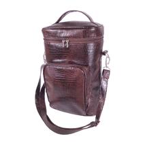 Bolsa Térmica Wine Bag Porta Vinho 4 Garrafa Couro Crocodilo