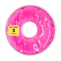 Bolsa Termo Gel Redonda 9cm para Seios Frio e Quente Rosa (3 unidades)