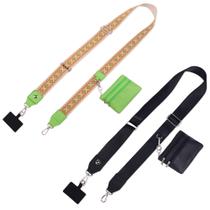 Bolsa tipo carteira ajustável com alça de telefone PUGPIU, pacote com 2 Bolsa tipo carteira ajustável com alça de telefone PUGPIU, pacote com 2