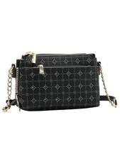 Bolsa Tipo Crossbody Monograma Delicado - Alça Transversal - Chenson 3485480 - Preto Bolsa Tipo Crossbody Monograma Delicado - Alça Transversal - Chenson 3485480 - Preto