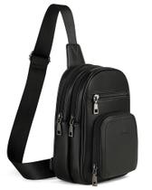 Bolsa tipo estilingue FADEON para mulheres tiracolo em couro PU preta