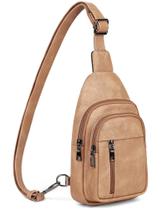 Bolsa Tipo Estilingue MASINTOR Feminina - Pochete Tiracolo Marrom Camelo