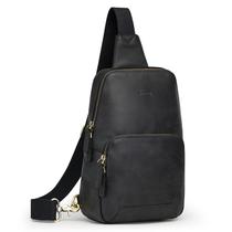 Bolsa Tipo Estilingue S-ZONE em Couro Genuíno com Bloqueio RFID - Marrom Bolsa Tipo Estilingue S-ZONE em Couro Genuíno com Bloqueio RFID - Marrom