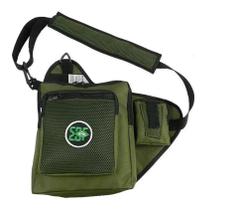 Bolsa tipo pochete pesca ebf pratika c/ 4 bolsos e porta alicate - verde