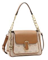 Bolsa tipo Sholder Monograma Pontilhado - Alça de Ombro - Chenson 3485533 - Bege Bolsa tipo Sholder Monograma Pontilhado - Alça de Ombro - Chenson 3485533 - Bege