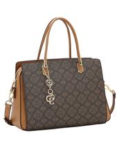 Bolsa tipo Tote Monograma Pontilhado - Alça de Mão - Chenson 3485531 - Café Bolsa tipo Tote Monograma Pontilhado - Alça de Mão - Chenson 3485531 - Café