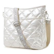 Bolsa tiracolo acolchoada EPEDAL24 para mulheres em nylon branco Bolsa tiracolo acolchoada EPEDAL24 para mulheres em nylon branco