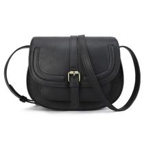 Bolsa tiracolo AFKOMST Saddle Purse, material vegano, preta, feminina