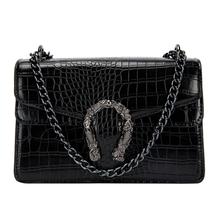 Bolsa tiracolo Aiqudou Trendy Chain Purse preta