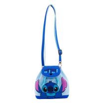 Bolsa Tiracolo Azul Rosto Stitch 16x8x17cm Disney Bolsa Tiracolo Azul Rosto Stitch 16x8x17cm Disney