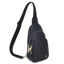 Bolsa tiracolo, bolsas de couro INICAT, bolsa de peito, preta