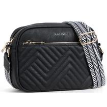 Bolsa tiracolo BOSTANTEN acolchoada de material vegano preta feminina